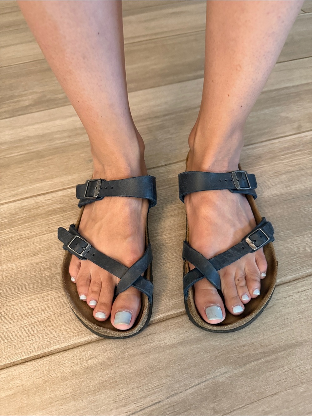 Birkenstock Mayari Women’s Navy Strappy Leather Sandals (Size 41)